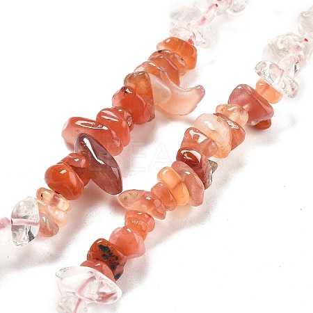 Natural Quartz Crystal & Carnelian Beads Strands G-L610-A29-01-1