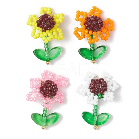 Seed Glass Beaded Pendants PALLOY-MZ00875-1