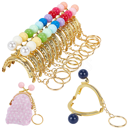   13Pcs 13 Color Iron Purse Frame Handle Keychain KEYC-PH0001-76G-1