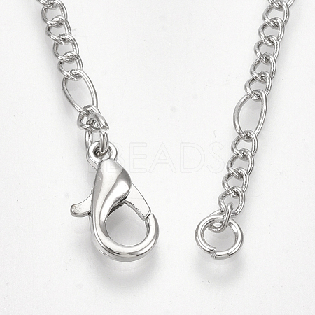 Brass Coated Iron Figaro Chain Necklace Making X-MAK-T006-03P-1