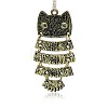 Antique Bronze Plated Alloy Enamel Owl Pendants for Halloween ENAM-J031-06AB-NF-2