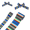 2Rolls 2 Styles Stripe Pattern Printed Polyester Grosgrain Ribbon OCOR-TA0001-37G-2