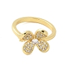 Flower Brass Micro Pave Cubic Zirconia Cuff Cup Peg Ring Settings KK-K297-23G-2