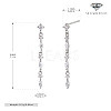 Flat Round with Horse Eye Tassel 925 Sterling Silver Clear Cubic Zirconia Stud Earrings FS-WGBB41B-01-1