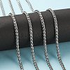 Non-Tarnish 3.28 Feet 304 Stainless Steel Wheat Chains X-STAS-O076-07-2