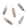 Natural Grey Agate Double Terminated Pointed Pendants G-F295-05M-1
