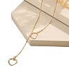 Double Hollow Heart Alloy Lariat Necklaces for Women FS-WG9B5F3-02-5