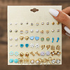 30Pairs Alloy & Plastic Imitation Pearl & Rhinestone Stud Earring Sets WGF62EF-16-1