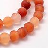 Frosted Natural Red Agate Beads Strands G-F372-8mm-3