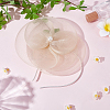 Hat Flower Mesh Organza Feathers on a Hair Band Party Headwear for Girls and Women OHAR-WH0051-009-9