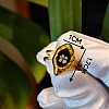 304 Stainless Steel with Epoxy Dried Flower Cuff Rings FS-WG90479-07-1