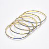 Brass Claw Chain Stretch Bracelets X-BJEW-T010-02G-09-1