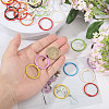 150Pcs 10 Colors Baking Paint Iron Loose Leaf Book Binder Hinged Rings AJEW-CA0005-36-3