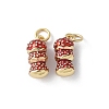 Brass Enamel Charms KK-D336-03G-1
