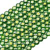 Handmade Millefiori Glass Flat Round Bead Strands LK-P011-21-1