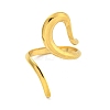 Ion Plating(IP) 304 Stainless Steel Open Cuff Rings RJEW-K245-91G-2