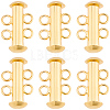6Pcs Brass Slide Lock Clasps KK-BBC0027-58A-1