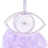 Handmade Eye Woven Net/Web with Feather Wall Hanging Decoration HJEW-K035-04B-3