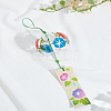 1Pc Japanese Sakura Glass Wind Chimes AJEW-LP0010-22A-1