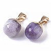 Top Golden Plated Natural Amethyst Pendants X-G-T131-03H-2