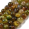 Faceted Natural Dragon Veins Agate Beads Strands G-F447-12mm-L05-2