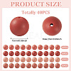 40Pcs 4 Colors Round Silicone Focal Beads SIL-TAD0001-02G-4