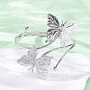 Butterfly Alloy Arm Cuff Bangles for Girl Women AJEW-A063-01H-P-3