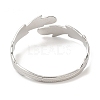 Non-Tarnish 304 Stainless Steel Feather Cuff Bangles BJEW-L682-025P-2