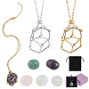 2Pcs 2 Colors 304 Stainless Steel Macrame Pouch Pendant Necklace Makings NJEW-PH0001-59-1