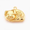 Brass Chinese Symbol Pendants ZIRC-F089-08G-1