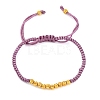 Polyester Cord Braided Bead Bracelets for Women BJEW-L698-01G-01-4