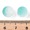 Frosted Baking Paint Crackle Glass Beads with Glitter Powder DGLA-T004-01G-3