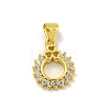 Rack Plating Brass Micro Pave Cubic Zirconia Pendants KK-C074-04G-02-1