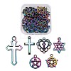 24Pcs 6 Style Rainbow Color Alloy Pendants FIND-LS0001-15MC-2