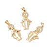 Brass Micro Pave Clear Cubic Zirconia Pendants KK-G415-23G-1