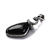 Natural Obsidian Pendants G-K338-42AS-01-2