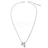TINYSAND Leaf & Pinecone 925 Sterling Silver Cubic Zirconia Pendant Necklaces TS-N337-S-2