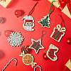 1 Bag Christmas Theme Wood Cross Stitch Kits WOOD-SC0002-24-4