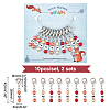 Autumn Theme Acrylic Beaded Locking Stitch Markers HJEW-PH01753-2