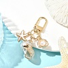 Electroplate Spiral Shell Pendant Decorations HJEW-YW00240-04-1