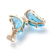 Brass Micro Pave Clear Cubic Zirconia Pendants ZIRC-P079-D01-15-2