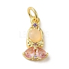 Brass Micro Pave Colorful Cubic Zirconia Glass Pendants X-KK-R162-026I-G-1