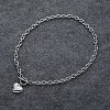 Stainless Steel Cable Chain Heart Pendant Necklaces with OT Clasps IT6269-1