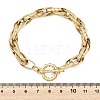 Textured 304 Stainless Steel Double Link Chain Bracelets for Women BJEW-P391-01C-G-3