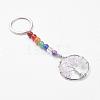 Gemstone and Natural Quartz Crystal Chakra Keychain KEYC-P037-B04-1