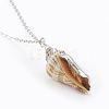 Electroplate Spiral Shell Pendant Necklaces NJEW-JN02281-04-3