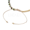 3mm Round Faceted Natural African Turquoise(Jasper) & Seed Beads Braided Bead Bracelets BJEW-JB10594-03-4