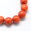 Natural Dyed Yellow Jade Gemstone Bead Strands G-R271-4mm-Y20-2