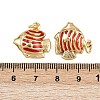 Brass Enamel Fish Pendants KK-I377-05G-B-4