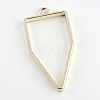Rack Plating Alloy Polygon Open Back Bezel Pendants PALLOY-S047-10E-FF-2